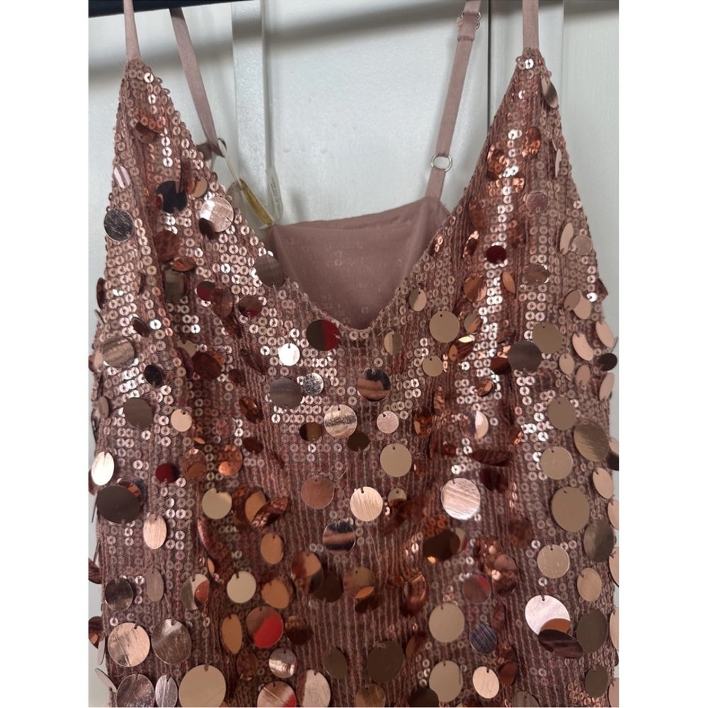 Ramy Brook rose gold metallic mini dress 2 nwt - Picture 3 of 9